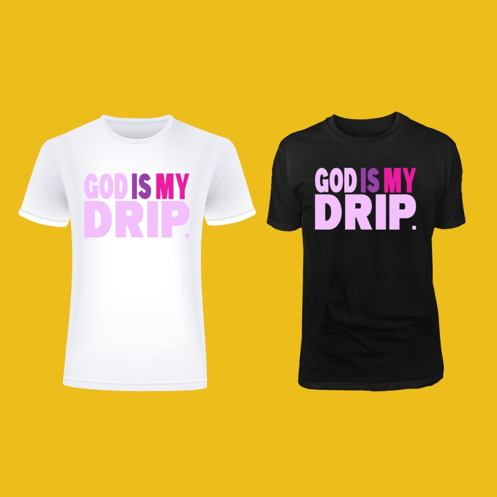 NEW!!! SHOP NOW!!! The Color Purple Drip (shades of purple) short sleeve GODISMYDRIP t-shirt