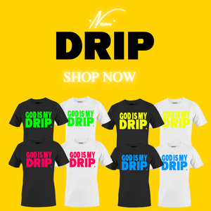 Neon “Flavors” Drip (neon yellow, neon green, neon blue, neon pink) Short Sleeve GODISMYDRIP T-Shirt