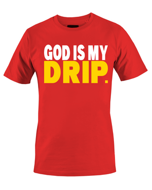 Red Drip (white & gold) Short Sleeve GODISMYDRIP T-Shirt