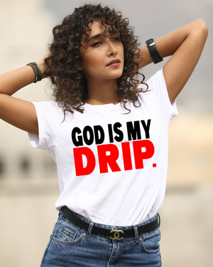 White Drip (black & red) Short Sleeve GODISMYDRIP T-Shirt